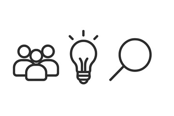 Team collaboration idea generation and search process outline for business strategy development