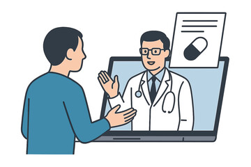Virtual doctor visit for remote healthcare consultation and prescription advice