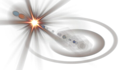 Radiant lens flare explosion of light evokes cosmic energy and digital brilliance, perfect for adding a touch of magic to your designs and creating captivating visual effects