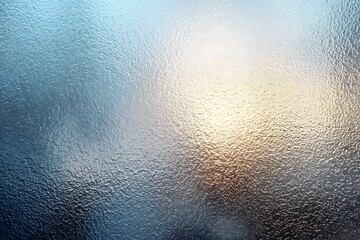 A beautiful abstract background of frosted glass or ice, showcasing a stunning gradient of cool blue and warm golden light.