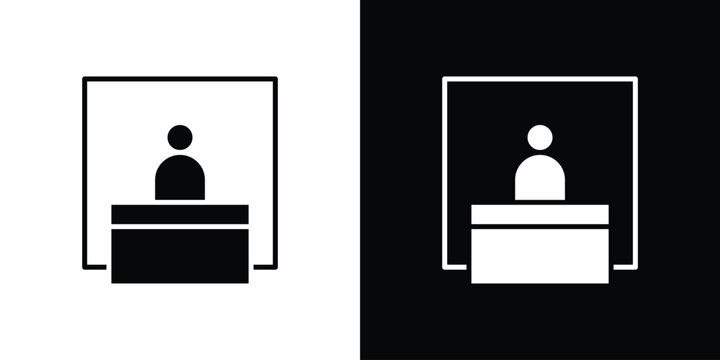 Exhibitor icon design concept. vector flat icons