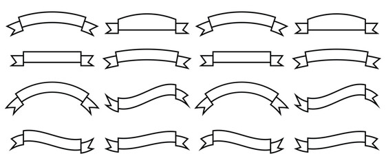 Obraz premium set of colorful ribbons icon, set of colorful banners icon, ribbon icon,