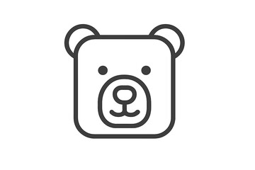 Simple geometric bear face design with a thick black outline suitable for web and mobile applications