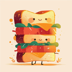 Sandwich animation vector design for motion graphics and color icons