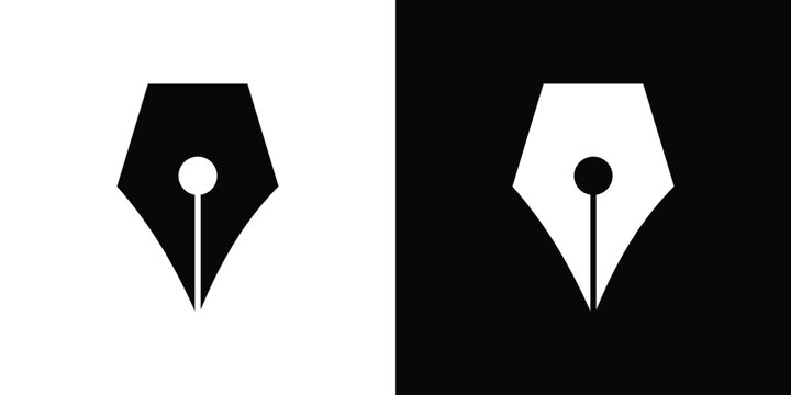Pen nib icon design concept. vector flat icons