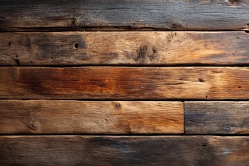 Obraz premium Weathered Wood Grain: A detailed and textured close-up of aged wooden planks, revealing the natural patterns, knots, and variations in tone of the timber.