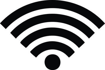 Black wifi signal icon simple flat vector illustration isolated on white background for app and web design