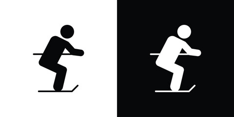 Skiing icon design concept. vector flat icons © Bsbd