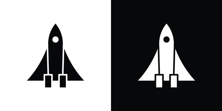 Space shuttle icon design concept. vector flat icons