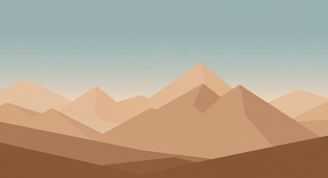 Desert landscape with hazy rock formations