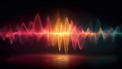 Dynamic sound wave visualization, representing audio frequencies in vibrant colors.