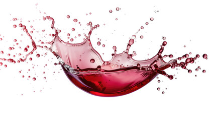 Red liquid splash with droplets