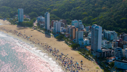 Praia de Matinhos, Parana. Aerial view of Praia Brava, in Caiobá and city of Matinhos, Paraná, Brazil