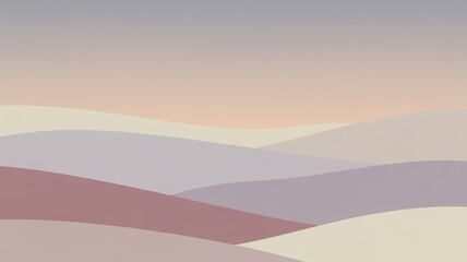 Pastel landscape with soft hills and gradient sky