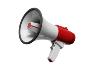 Classic red and white megaphone