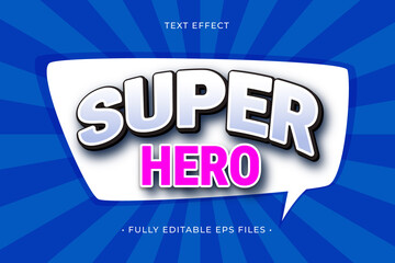 Super hero text effect with yellow graphic style and editable vector