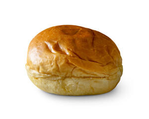 Plain brioche bun isolated on white background