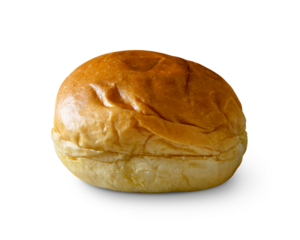 Plain brioche bun isolated on white background