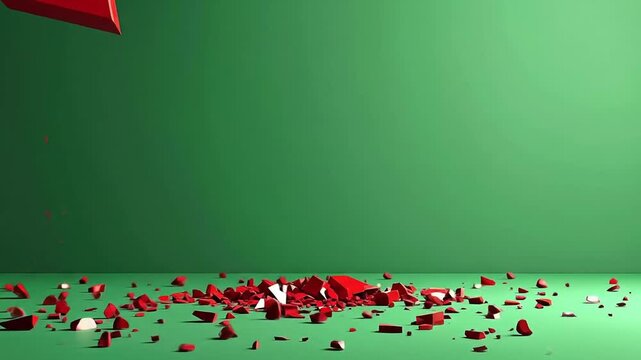 Red Arrow Crashing: Economic Downturn and Market Crash Concept