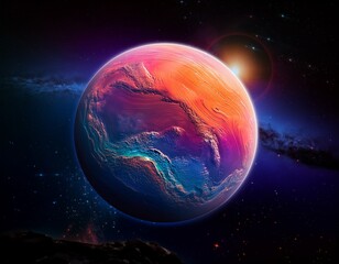 stunning visual of a colorful exoplanet
