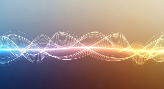 Stunning glowing waves of light energy on a modern gradient background ideal for technology, science and innovation presentations and marketing materials