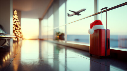 xmas airport, AI generated