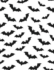 Halloween Bat Pattern - Spooky Silhouette Design for Festive Decor.