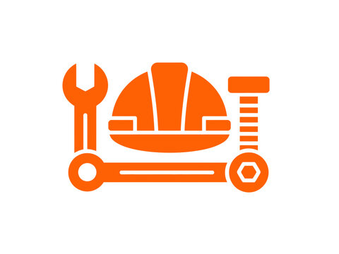 A hard hat and tools symbolize construction and industry.