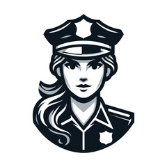 Police officer silhouettes vector illustration.