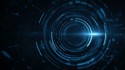 Futuristic digital background featuring glowing circular patterns and abstract light effects.