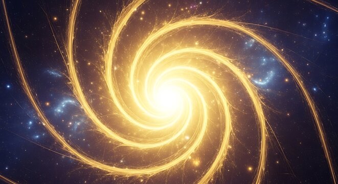 Golden Spiral Galaxy - A Cosmic Dance of Light and Energy.