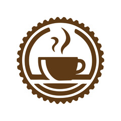 Coffee cups and beans icons silhouette vector