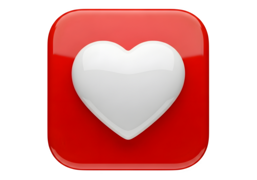 Heart icon on red background