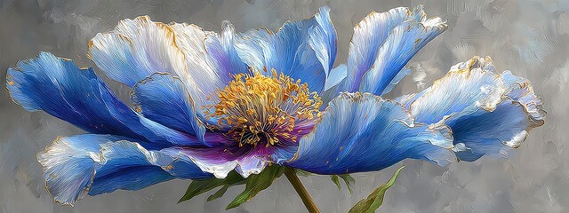 Naklejka na ściany i meble Flower gold pattern background floral leaves blue plant golden abstract texture. Black flower gold pattern line leaf art outline nature vintage rose watercolor 3d elegant deco navy romantic botanical