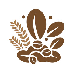 Coffee cups and beans icons silhouette vector.
