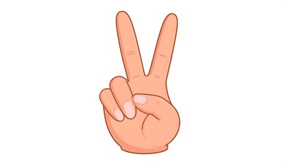 Hand Gesture - Victory Sign - Symbol of Peace and Success.