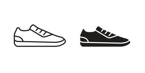 Sneaker icon with editable stroke and flat vector pack