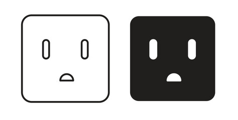 Socket icon with editable stroke and flat vector pack