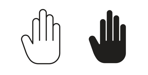 Stop icon with editable stroke and flat vector pack