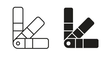 Swatch icon with editable stroke and flat vector pack