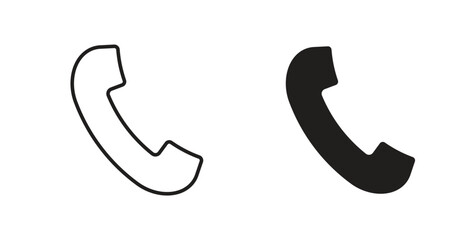 Telephone icon with editable stroke and flat vector pack