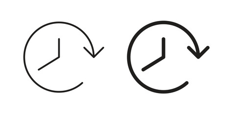 Time forward icon with editable stroke and flat vector pack