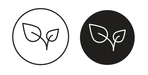 Vegan icon with editable stroke and flat vector pack