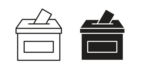 Voting icon with editable stroke and flat vector pack