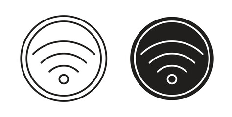 Wifi icon with editable stroke and flat vector pack