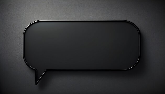a simple black rectangular speech bubble with rounded corners and a subtle textured outline