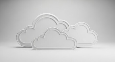 Cloud computing technology concept white clouds storage data network ai