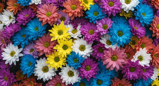 Vibrant and colorful floral display featuring chrysanthemums in full bloom - Powered by Adobe