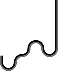 Dual-tone lines extend across a long squared path featuring geometric blocks infused with smooth curved connectors.