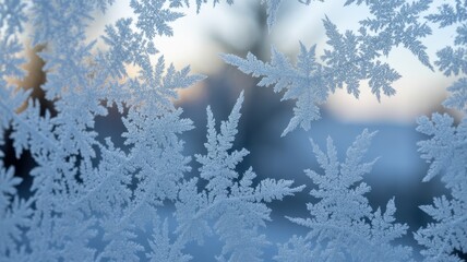 Frost pattern on window glass